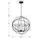 Addison 6 Light 22.5 inch Black Chandelier Ceiling Light