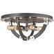 Carbondale 4 Light 19 inch Silverdust Iron with Polished Nickel Flush Mount Ceiling Light