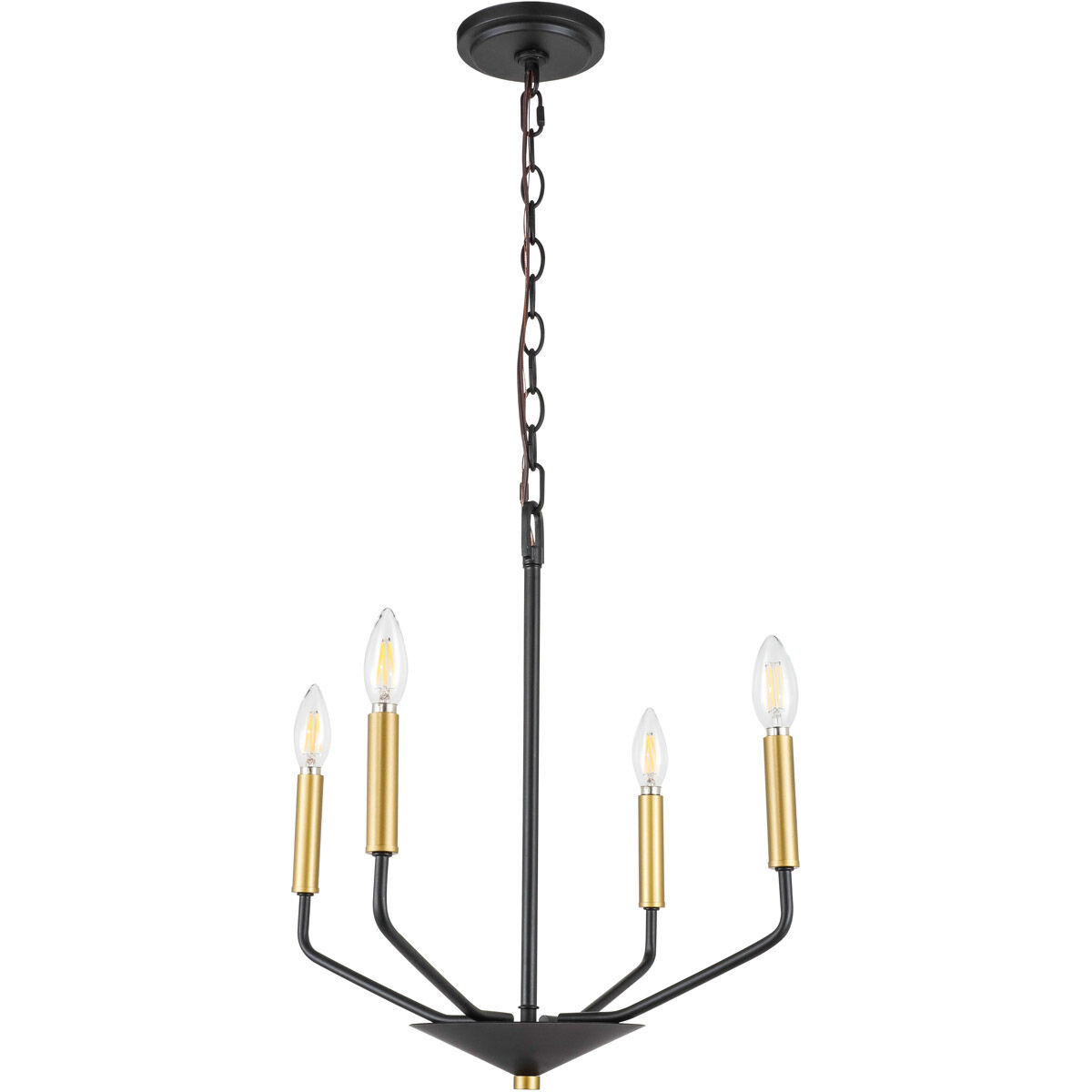 Geneseo 4 Light 18 inch Black and Brass Pendant Ceiling Light