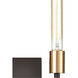 Wright 2 Light 9 inch Oil Rubbed Bronze with Satin Brass Sconce Wall Light