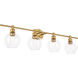Syracuse 4 Light 38 inch Brass Wall sconce Wall Light