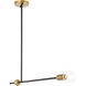 Bergen 1 Light 2 inch Black and Brass Pendant Ceiling Light