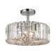 Byron 3 Light 13 inch Polished Chrome Semi Flush Mount Ceiling Light