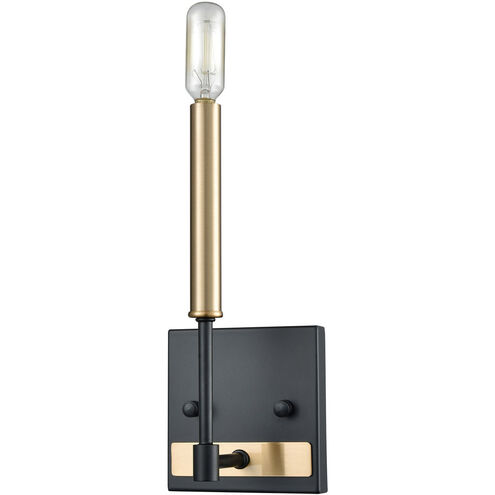 Monessen 1 Light 5 inch Matte Black with Satin Brass Vanity Light Wall Light