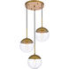 Oyster Bay 3 Light 18 inch Brass Pendant Ceiling Light