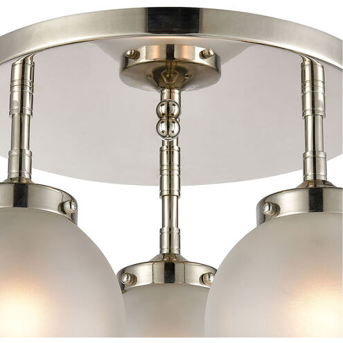 Altoona 3 Light 15 inch Polished Nickel with Frosted White Semi Flush Mount Ceiling Light