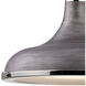 Fishkill 1 Light 15 inch Weathered Zinc with Polished Nickel Pendant Ceiling Light