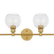 Syracuse 2 Light 19 inch Brass Wall sconce Wall Light