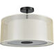 Hopewell 2 Light 16 inch Matte Black Semi Flush Mount Ceiling Light