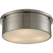 Saratoga 3 Light 14 inch Brushed Nickel Flush Mount Ceiling Light