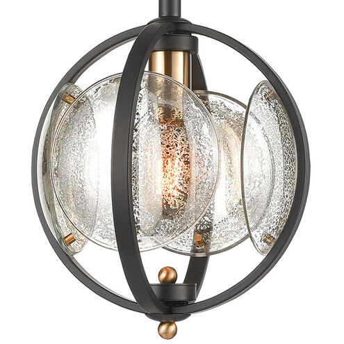 Homer 1 Light 10 inch Matte Black with Satin Brass Mini Pendant Ceiling Light