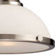 Pittsburgh 1 Light 13 inch Satin Nickel with White Pendant Ceiling Light