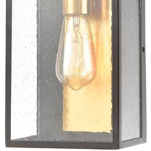 Forty Fort 1 Light 14 inch Matte Black with Brushed Brass Outdoor Wall Sconce