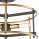 Coraopolis 3 Light 14 inch Charcoal with Brushed Brass Semi Flush Mount Ceiling Light