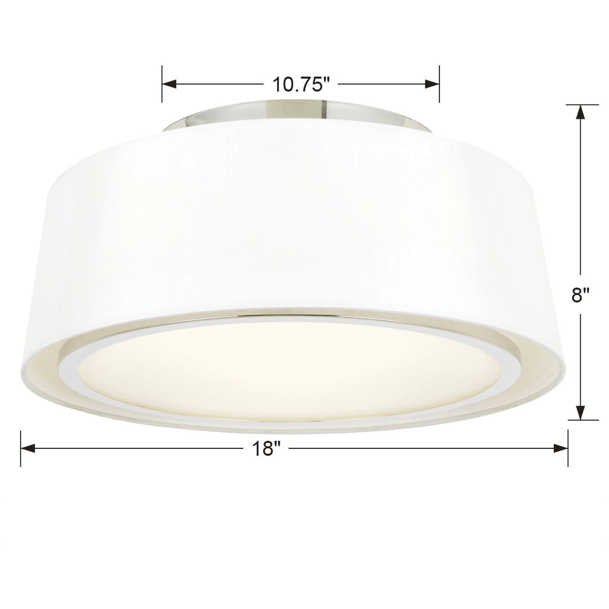 Stevens 3 Light 18 inch Polished Nickel Semi Flush Ceiling Light