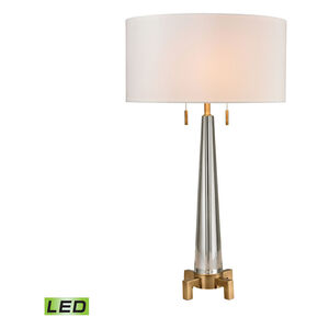 Herkimer 30 inch 9.5 watt Clear with Aged Brass Table Lamp Portable Light