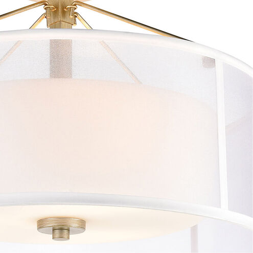 Mifflin 3 Light 18 inch Aged Silver Semi Flush Mount Ceiling Light