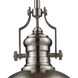 Pittsburgh 1 Light 13 inch Satin Nickel Pendant Ceiling Light