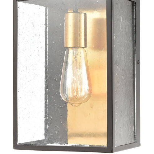 Forty Fort 1 Light 17 inch Matte Black with Brushed Brass Outdoor Wall Sconce