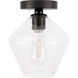 Rochester 1 Light 8 inch Black Flush Mount Ceiling Light