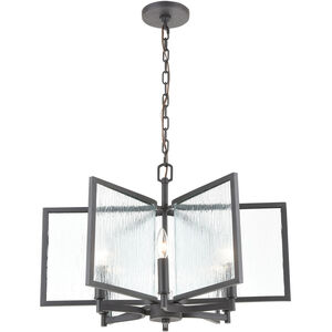 Bellefonte 6 Light 25 inch Charcoal with Clear Chandelier Ceiling Light