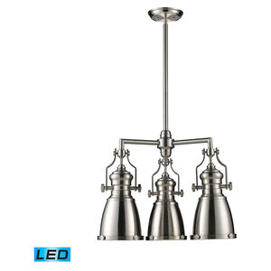 Pittsburgh LED 22 inch Satin Nickel with White Chandelier Ceiling Light