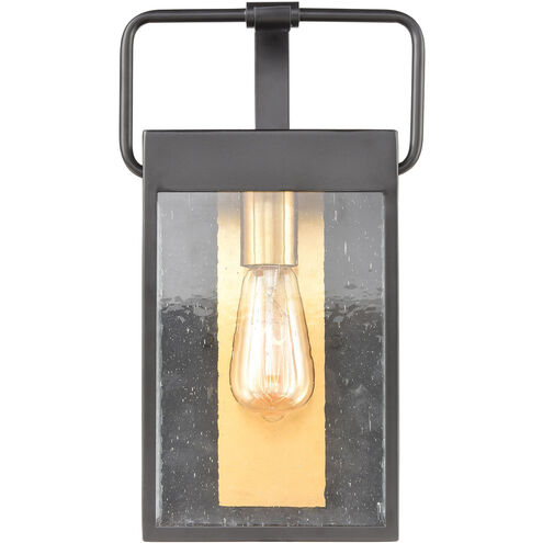 Forty Fort 1 Light 14 inch Matte Black with Brushed Brass Outdoor Wall Sconce