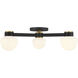 Arcwell Three-Globe Semi-FlushArcwell Modern 3 Light 30 inch Matte Black with Natural Brass Semi-Flush Ceiling Light