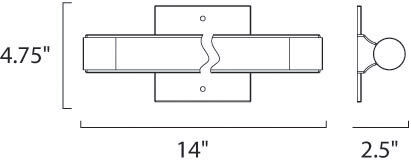 Steelton LED 14 inch Polished Chrome Bath Vanity Light Wall Light
