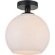 Huntington 1 Light 10 inch Black Flush Mount Ceiling Light