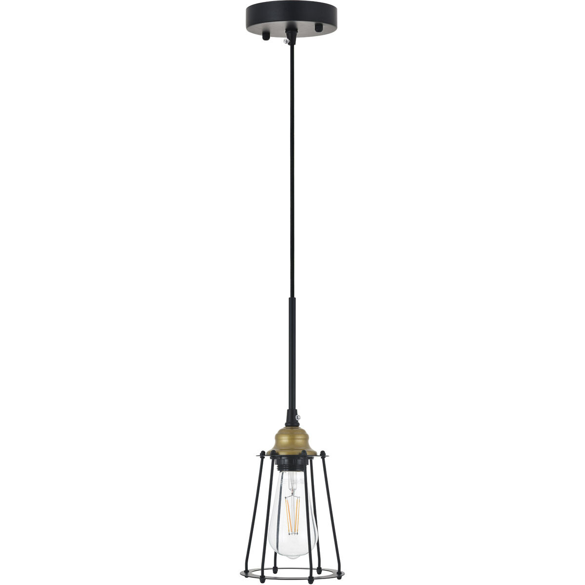 Phoenixville 1 Light 5.3 inch Brass and Black Pendant Ceiling Light