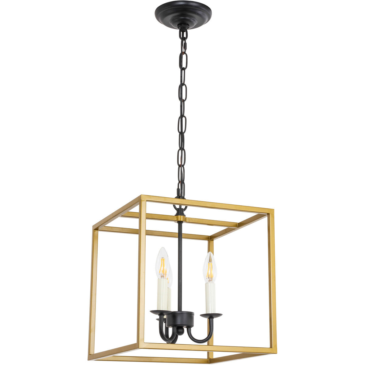 Oyster Bay 3 Light 12 inch Brass and Black Pendant Ceiling Light