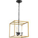 Oyster Bay 3 Light 12 inch Brass and Black Pendant Ceiling Light