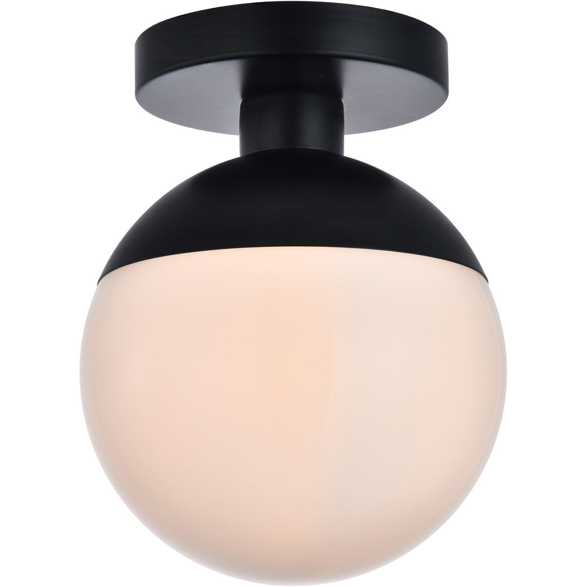 Oyster Bay 1 Light 8 inch Black Flush Mount Ceiling Light