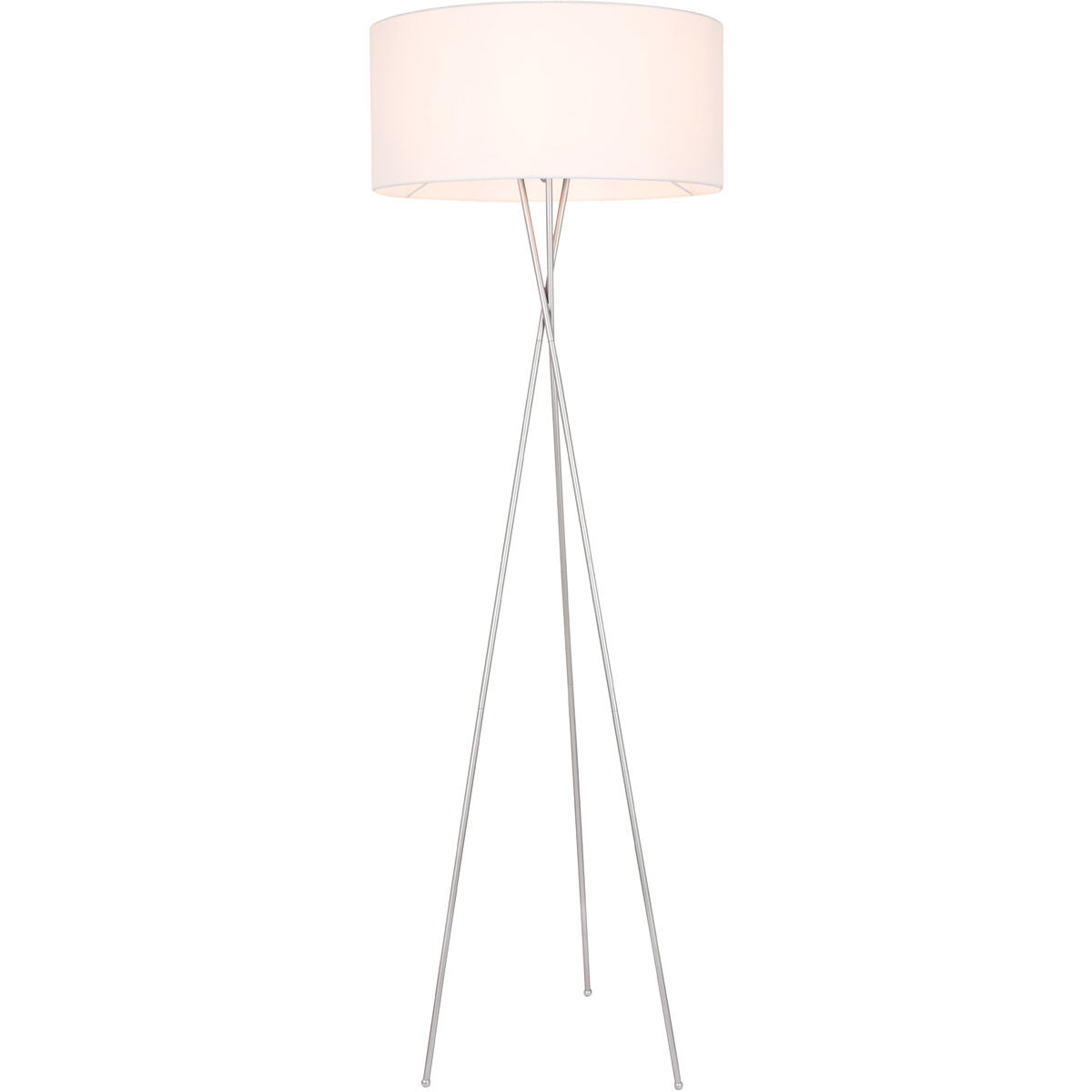 Moreau 66 inch 60 watt Silver Floor lamp Portable Light