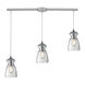 Greece 3 Light 5 inch Polished Chrome Mini Pendant Ceiling Light, Linear