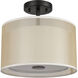 Hopewell 2 Light 12 inch Matte Black Semi Flush Mount Ceiling Light