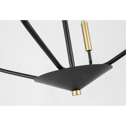 Geneseo 4 Light 18 inch Black and Brass Pendant Ceiling Light