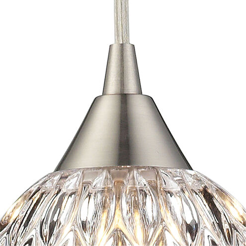Warminster LED 5 inch Satin Nickel with Clear Mini Pendant Ceiling Light