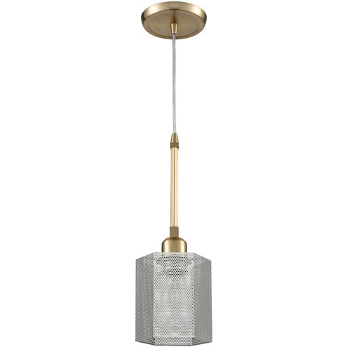 Arcadia 1 Light 6 inch Satin Brass Mini Pendant Ceiling Light