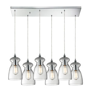 Greece 6 Light 9 inch Polished Chrome with Clear Multi Pendant Ceiling Light