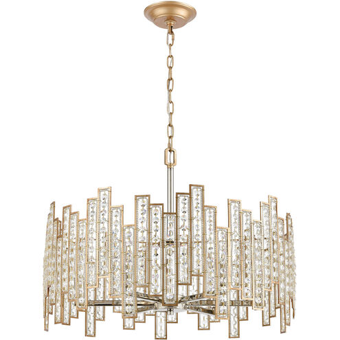 Swissvale 6 Light 24 inch Matte Gold with Polished Chrome Chandelier Ceiling Light