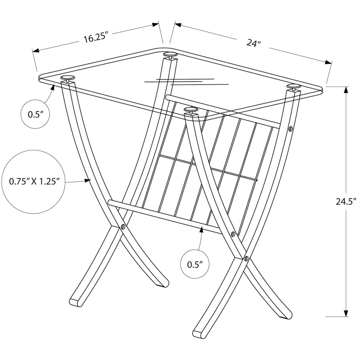 Lehman 25 X 24 inch Cappuccino and Clear Accent End Table