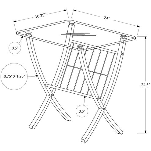 Lehman 25 X 24 inch Cappuccino and Clear Accent End Table
