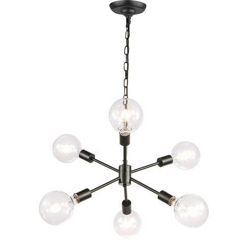 Charleston 6 Light 16 inch Black Pendant Ceiling Light