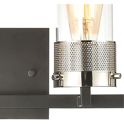 Wilkins 4 Light 32 inch Matte Black with Polished Nickel Vanity Light Wall Light