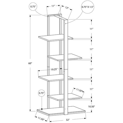 Shaler Black Bookcase