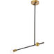 Bergen 1 Light 2 inch Black and Brass Pendant Ceiling Light