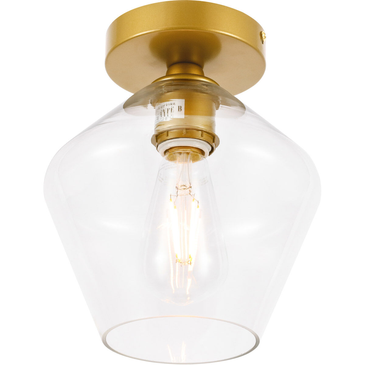 Rochester 1 Light 8 inch Brass Flush Mount Ceiling Light