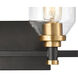 Monongahela 4 Light 28 inch Matte Black with Satin Brass Vanity Light Wall Light